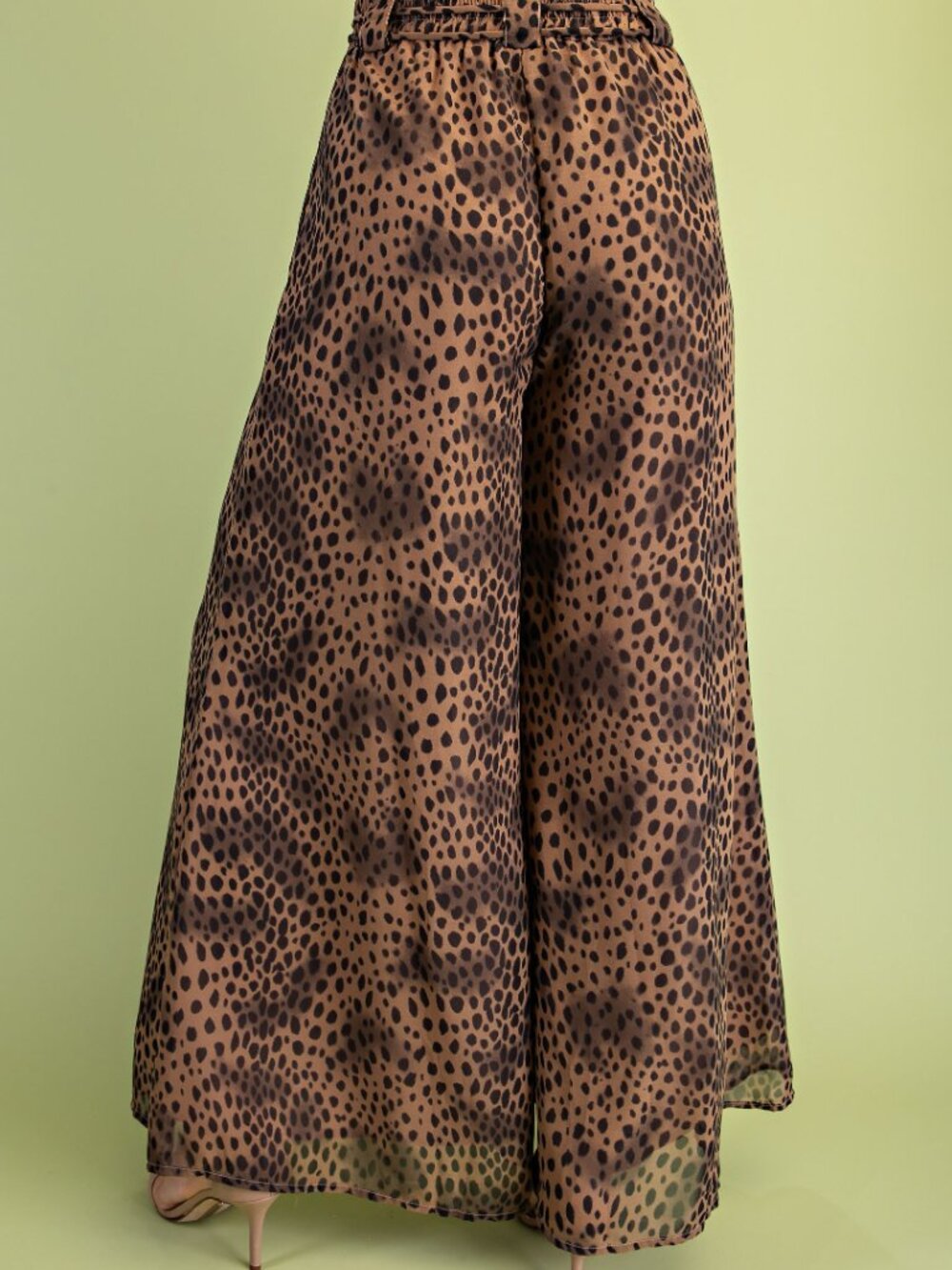 GiGio's Women Cheetah Print Wide Leg Pants - Picture 5 of 6
